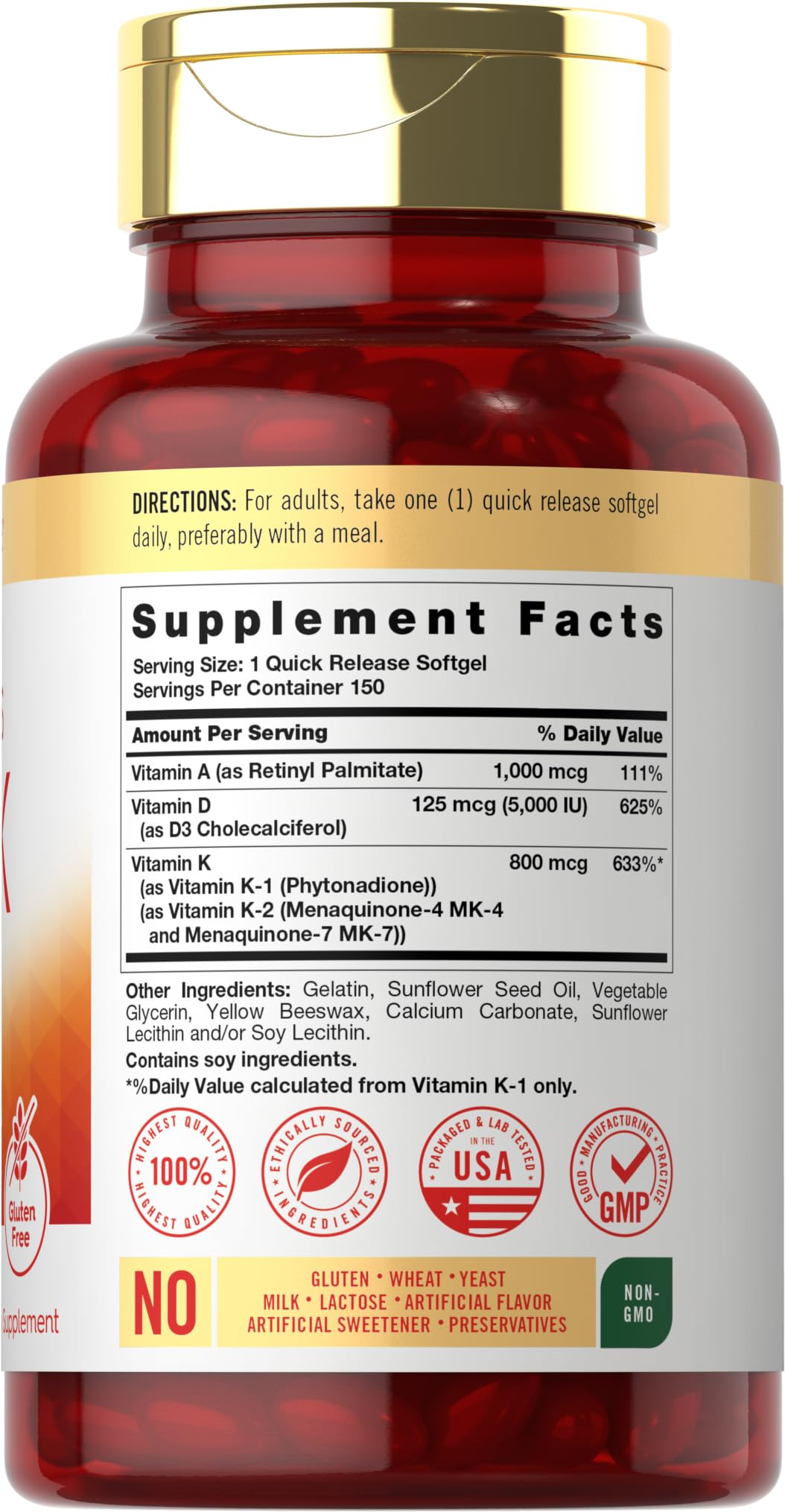 Carlyle Vitamin ADK bottle with softgel capsules