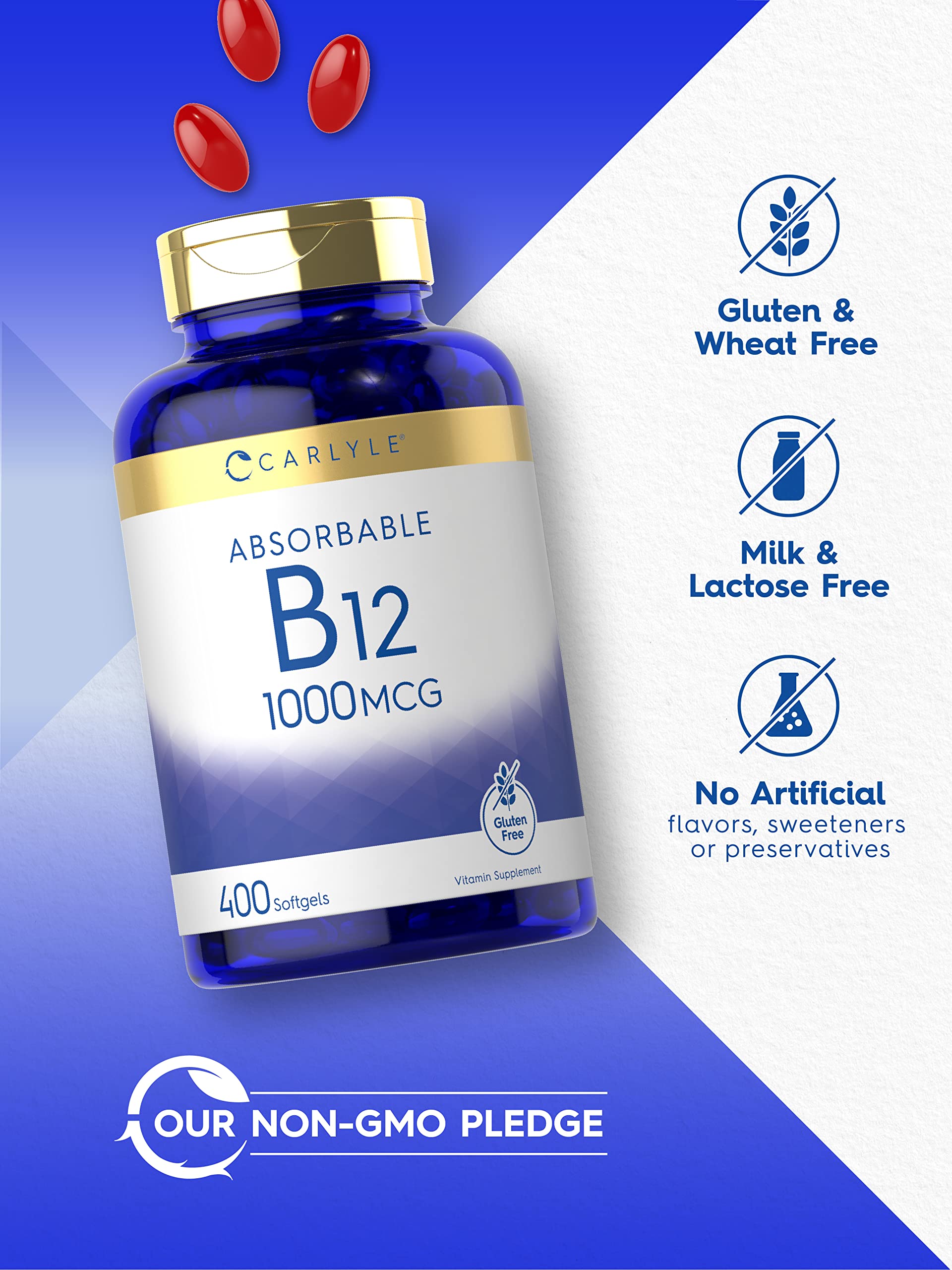 Carlyle Vitamin B12 1000 mcg Absorbable Softgels packaging