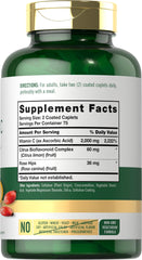 Close-up of Carlyle Vitamin C 2000mg coated caplets