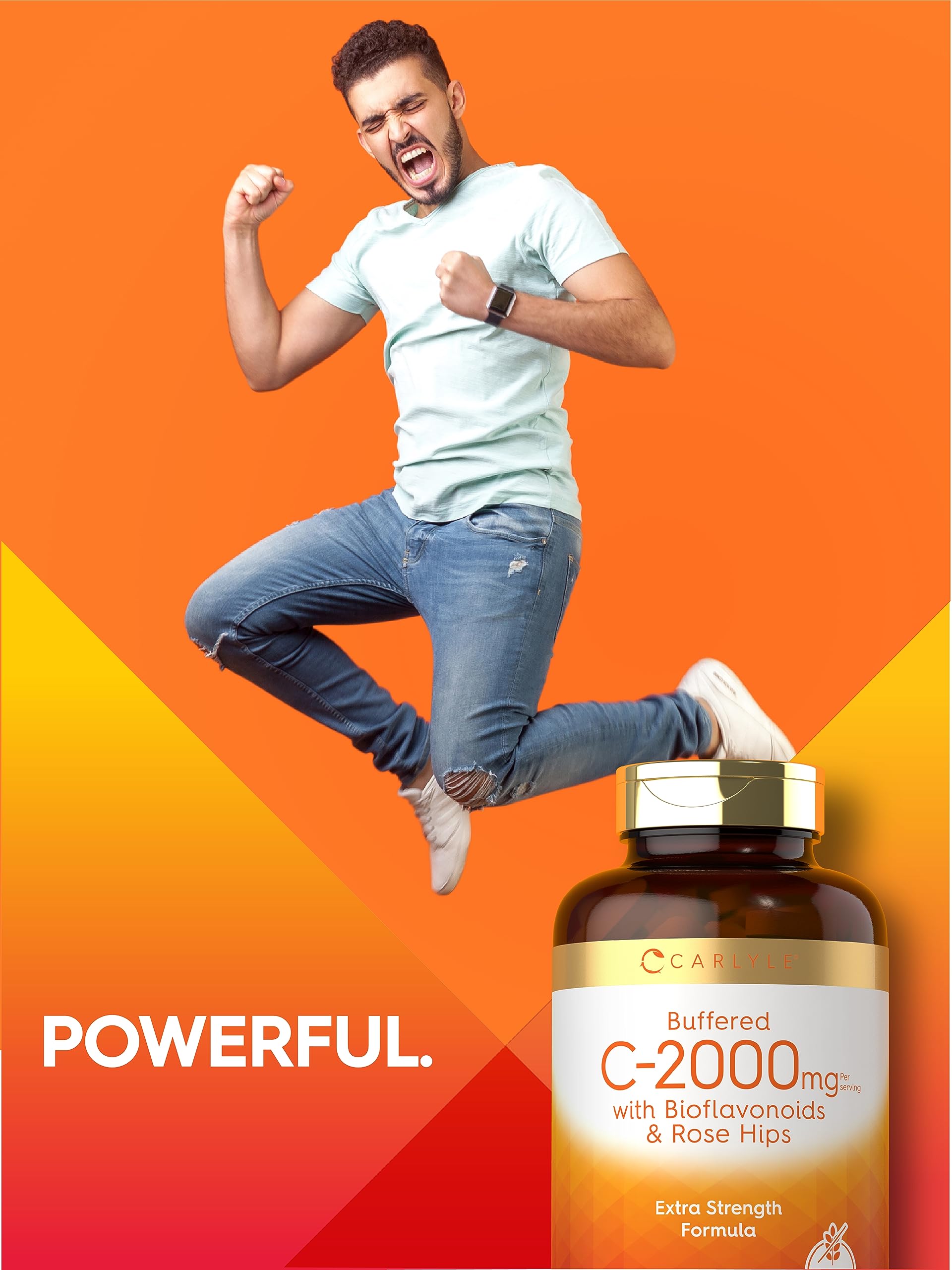 Carlyle Buffered Vitamin C 2000mg bottle packaging side view