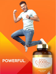 Carlyle Buffered Vitamin C 2000mg bottle packaging side view