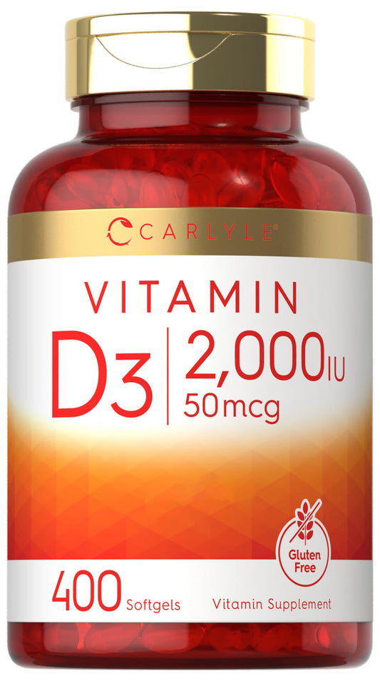 Carlyle Vitamin D3 2000IU Softgels bottle front