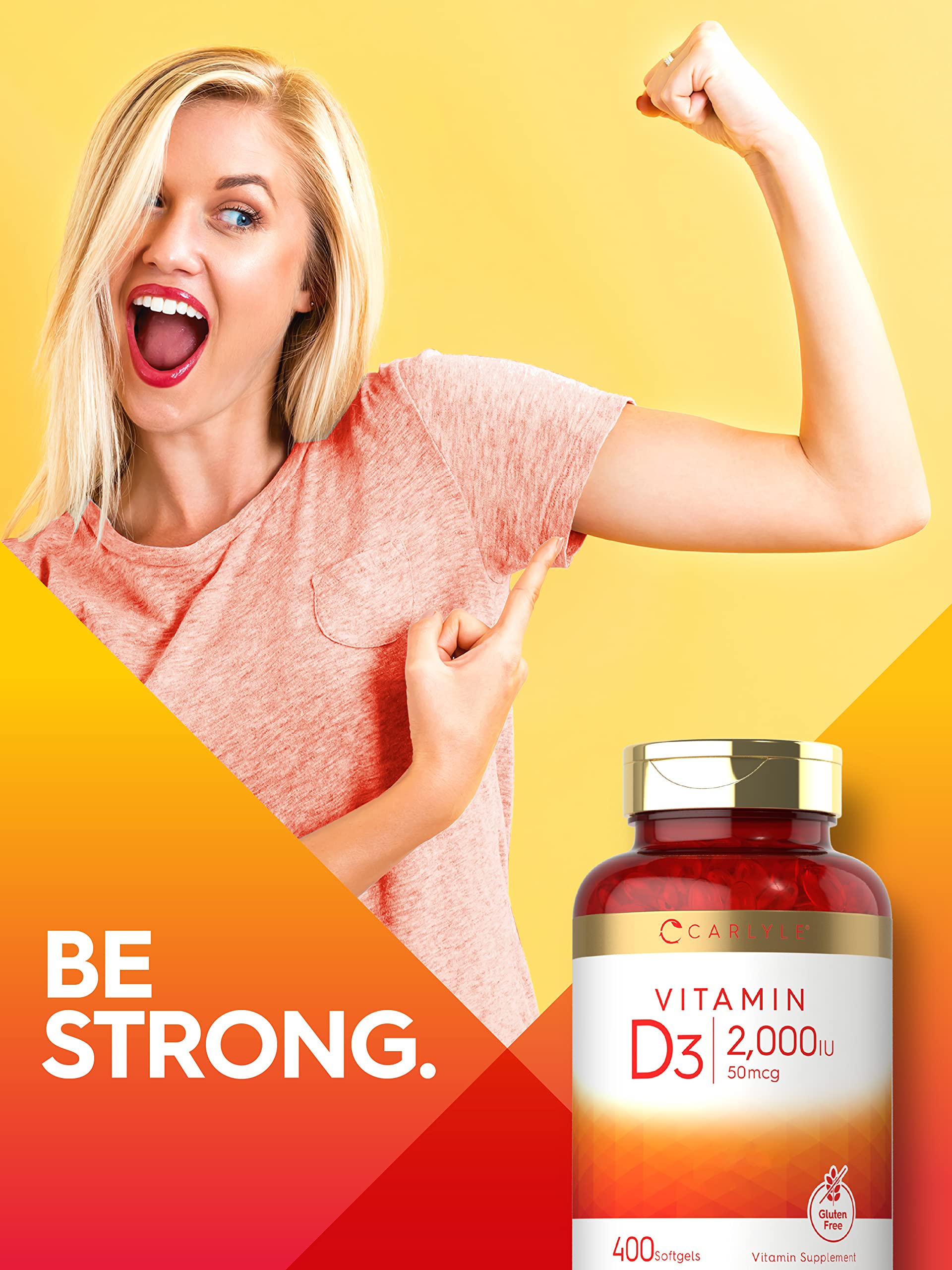 Gluten-free Vitamin D3 2000IU Softgels packaging