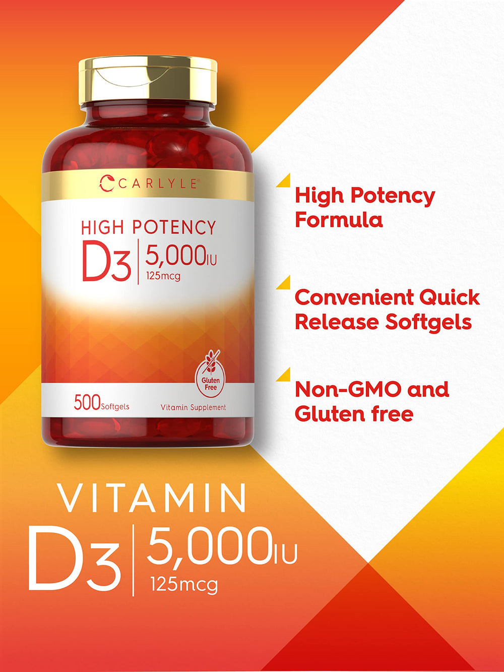 Vitamin D3 softgels in value size two pack