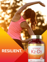 Packaging close-up of Carlyle Vitamin K2 D3 300 Softgels