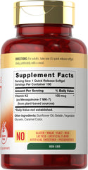 Close-up of Carlyle Vitamin K2 MK7 100 mcg softgels