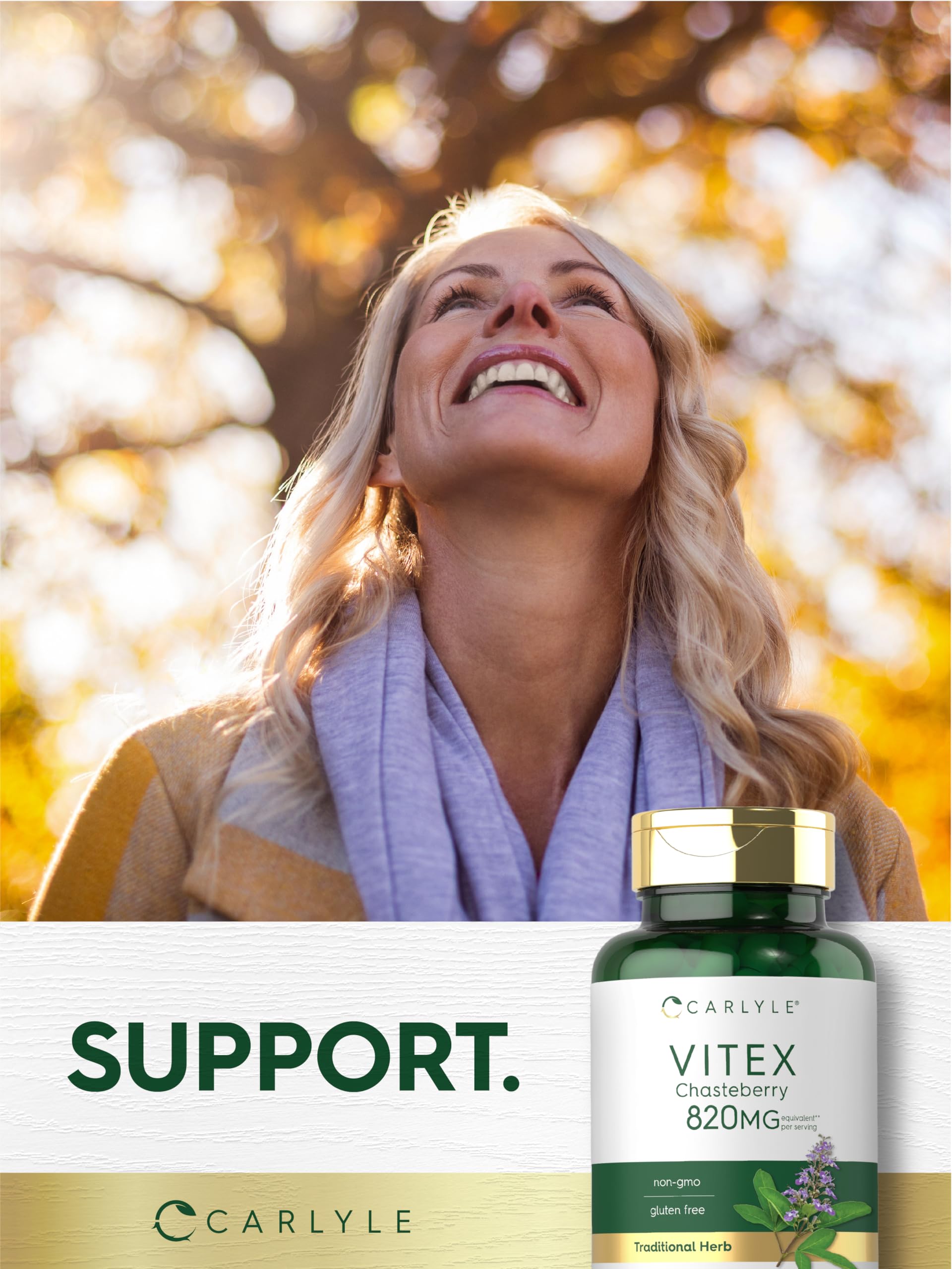 Vitex Agnus-Castus fruit illustration on product label