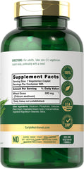 Close-up of Carlyle Wheat Grass 500 mg vegetarian caplets