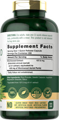 Carlyle Wormwood capsules back label showing supplement facts