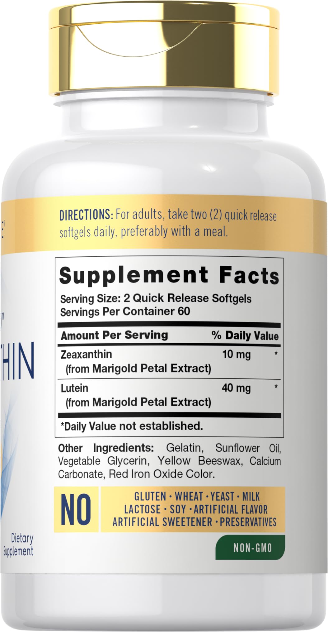 Two Quick-Release Zeaxanthin and Lutein softgels