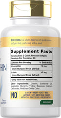 Two Quick-Release Zeaxanthin and Lutein softgels