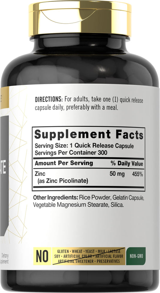 Zinc Picolinate 50mg capsules close-up