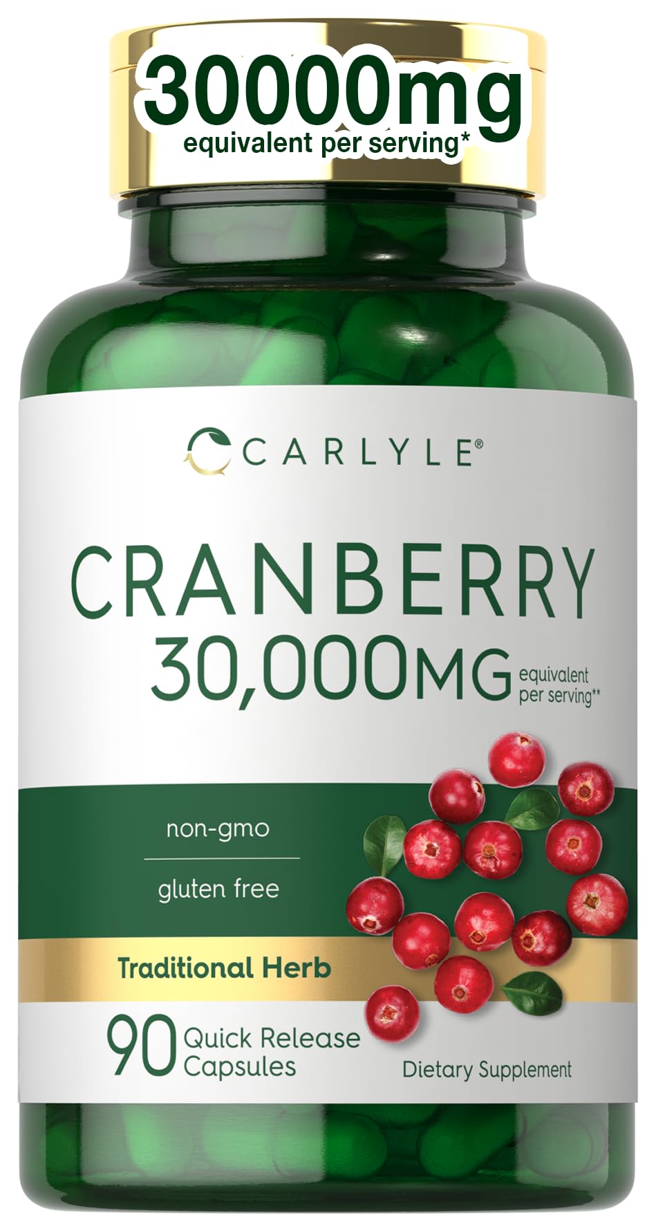 Carlyle Cranberry Supplement bottle with packaging