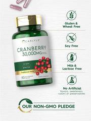 Front view of Carlyle Cranberry Supplement bottle with label