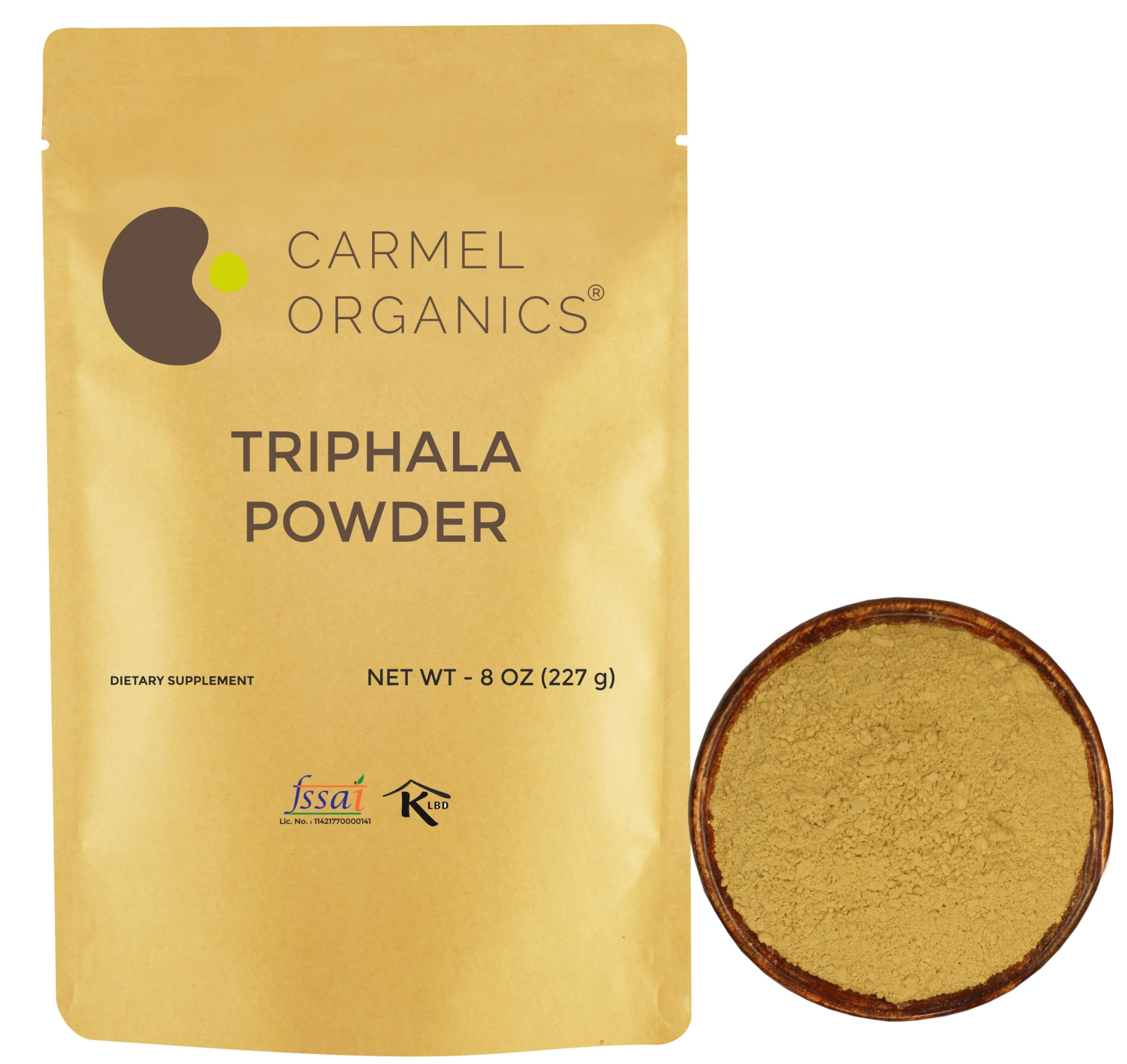 Carmel Organics Triphala Powder 8 oz front view