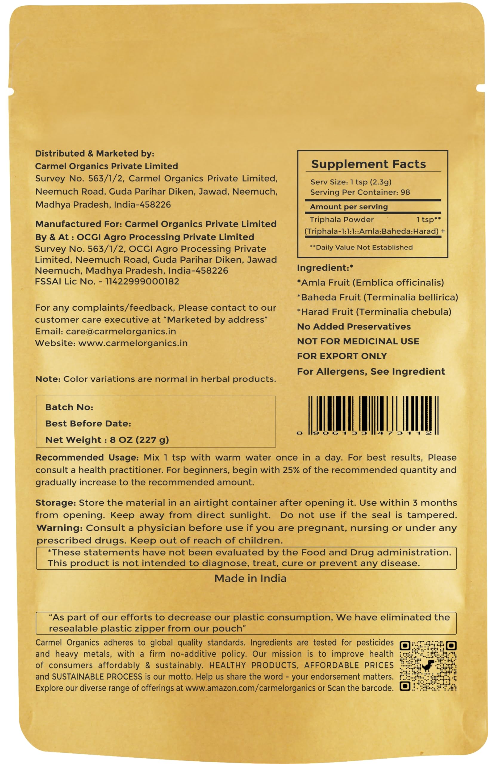 Amla Harad and Baheda fruits used in Triphala powder
