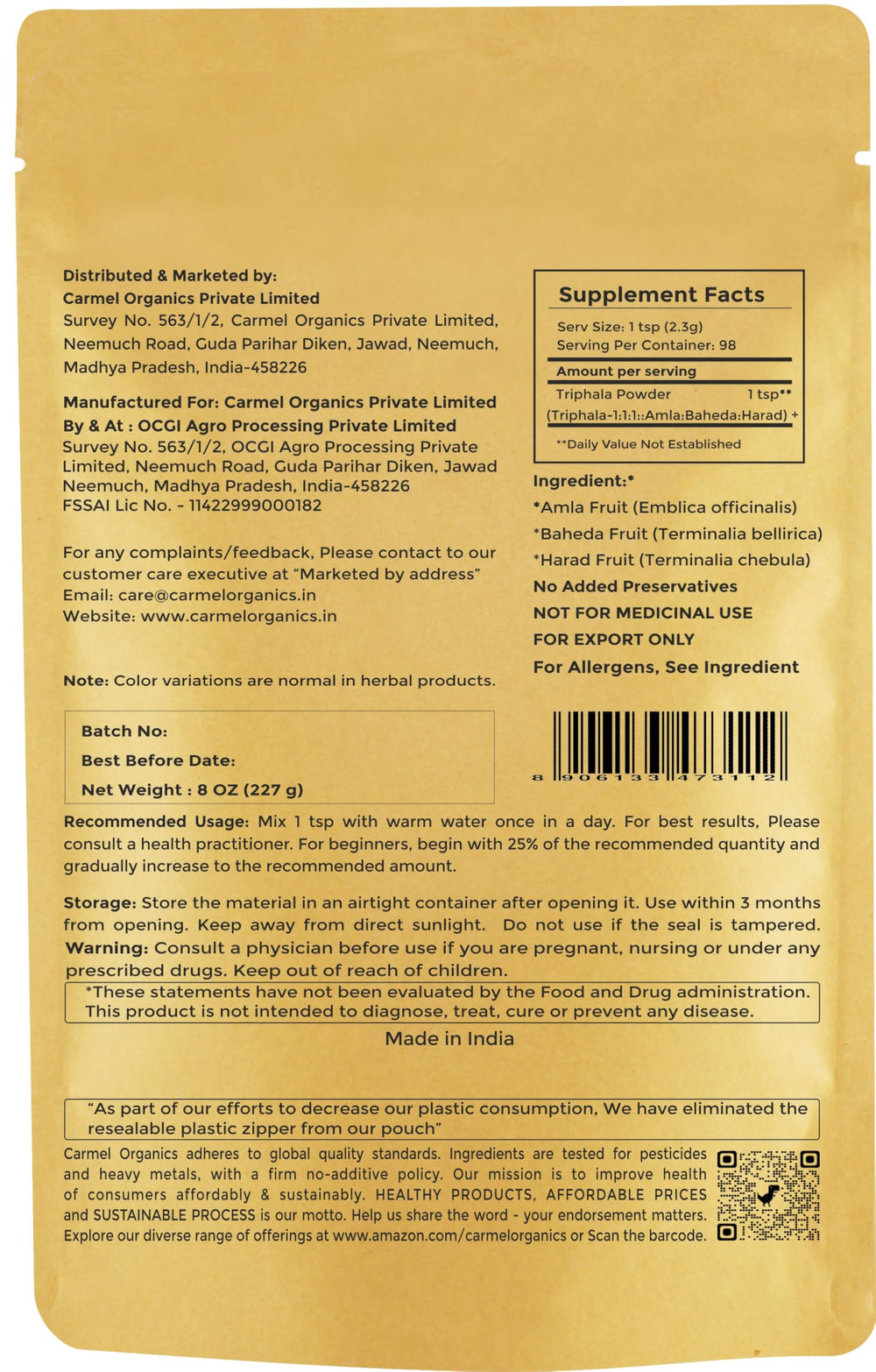 Amla Harad and Baheda fruits used in Triphala powder