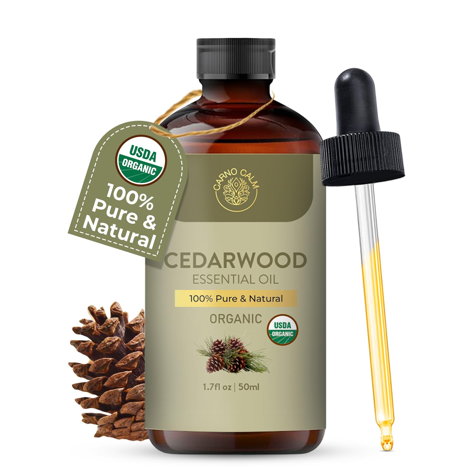 Cedarwood essential oil suitable for hair care in 50ml bottle