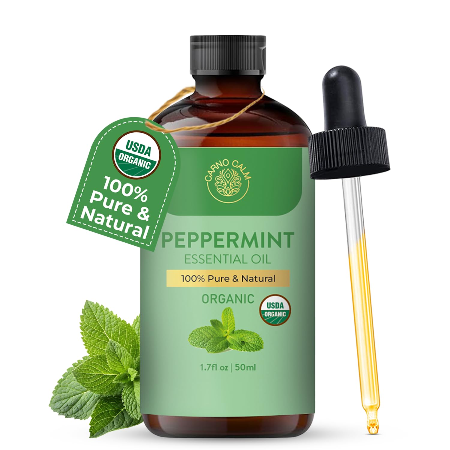 Peppermint essential oil being used with a diffuser