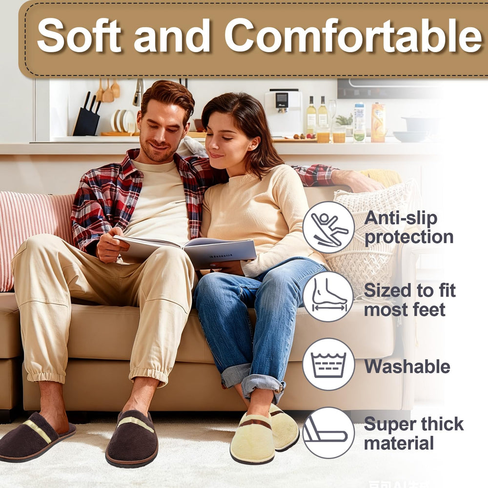 CarryEpic beige slippers with universal fit for most sizes.