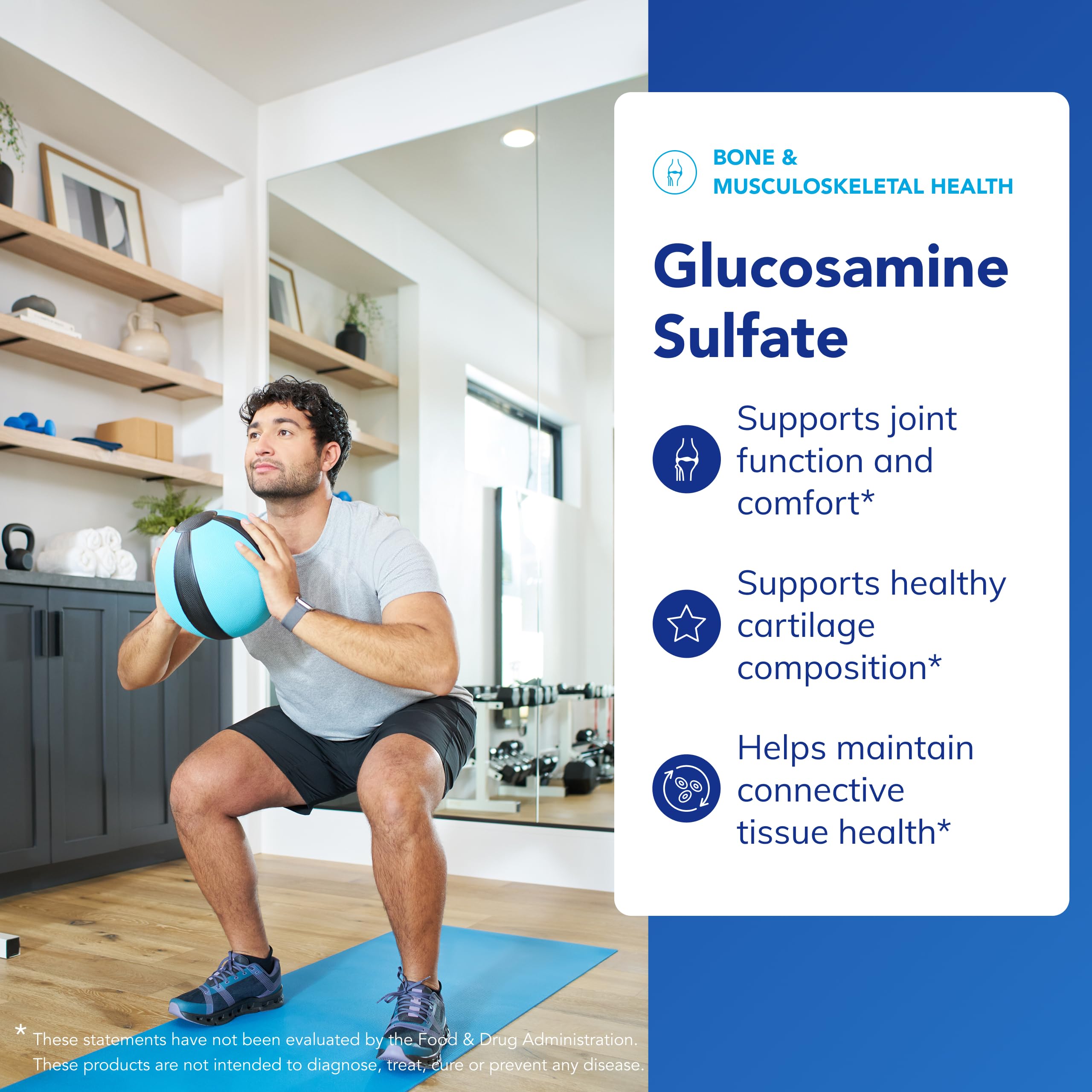 Cartilage health concept with glucosamine sulfate