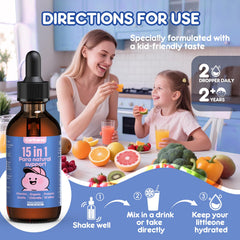 Zeolite detox liquid drops packaging close-up