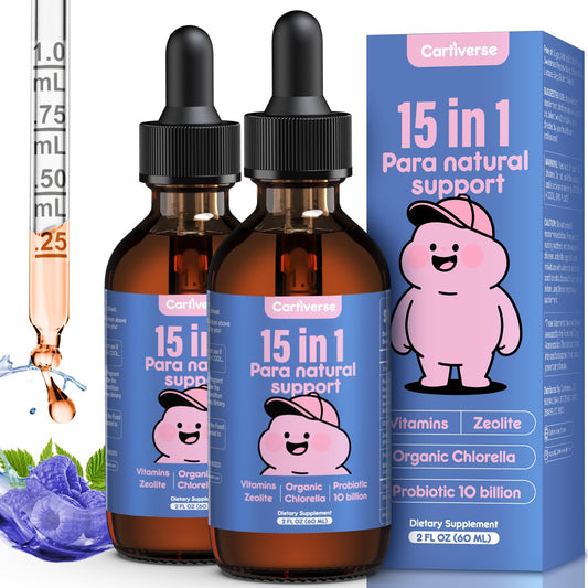 Cartiverse Parasite Cleanse hero image featuring Zeolite Detox Drops bottle (4 oz)