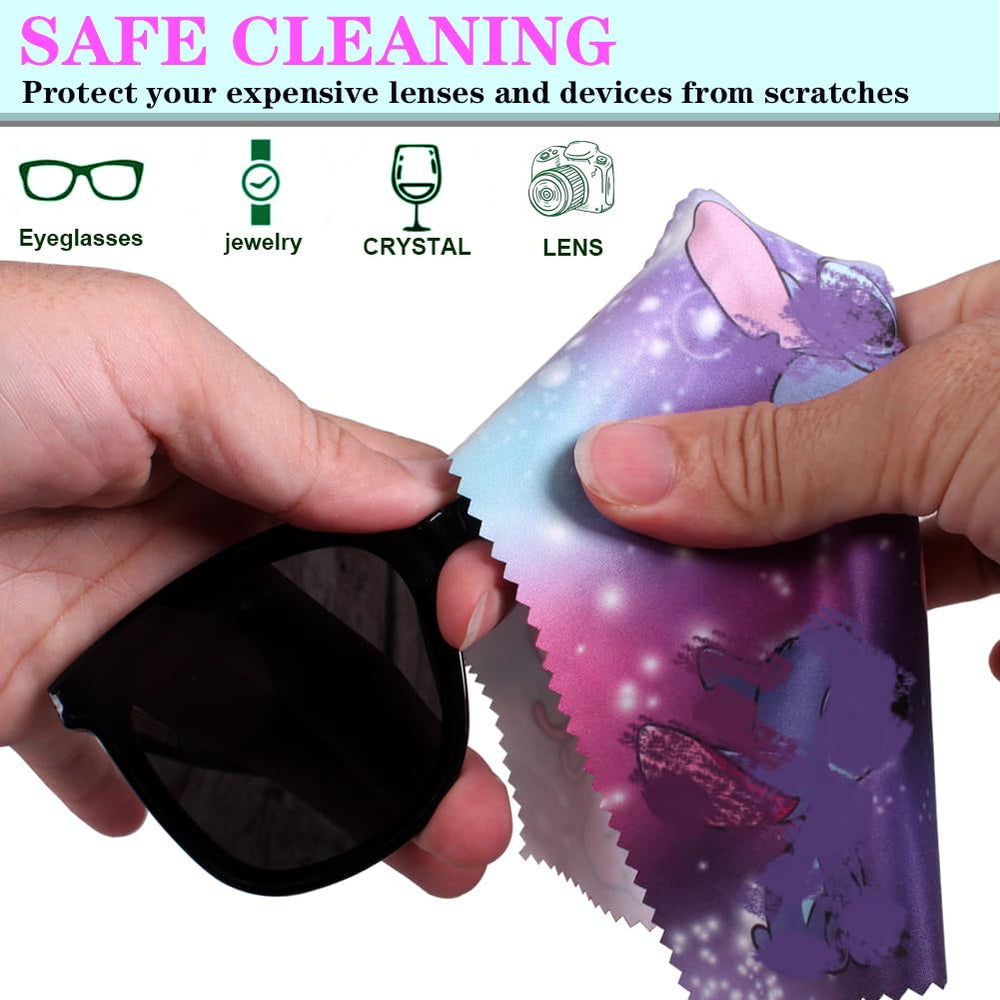 Close-up of soft microfiber cloth with cartoon print