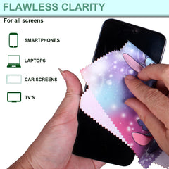 Cloths wiping a smartphone and eyeglasses