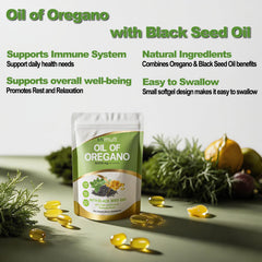 Graphic illustrating carvacrol-rich oregano oil