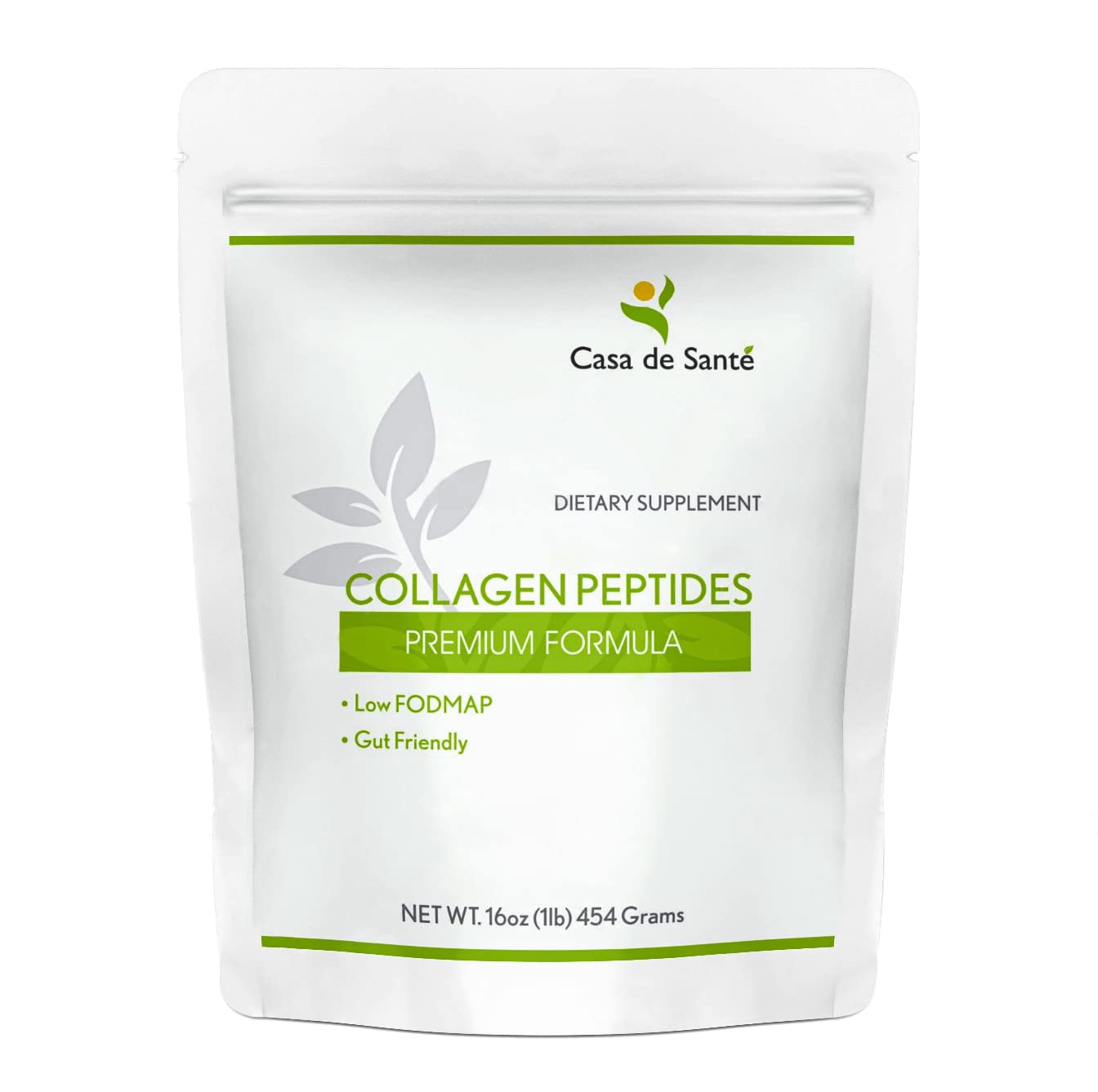 Casa de Sante Low FODMAP Certified Collagen Peptides bottle label