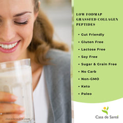 Close-up of collagen peptides powder texture