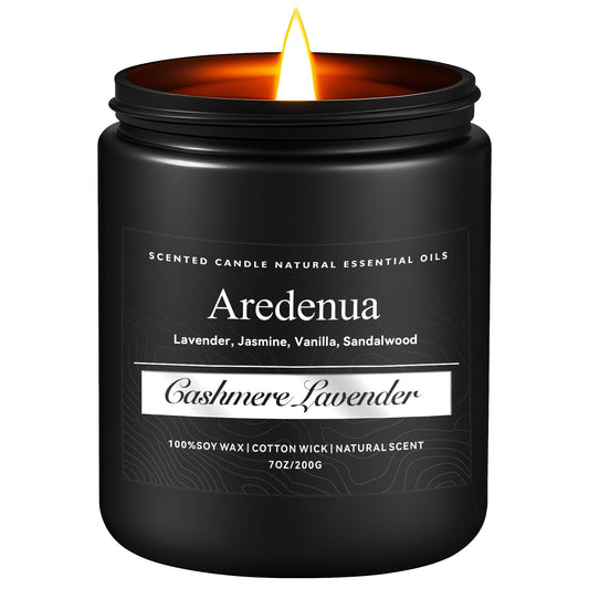 Cashmere Lavender Candle 7oz in clear glass jar