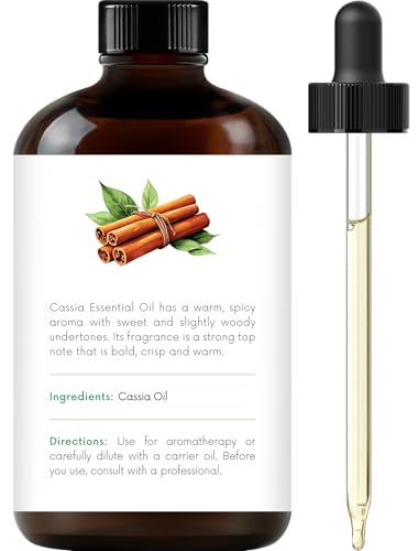 Amber glass bottle with dropper for Cassia essential oil