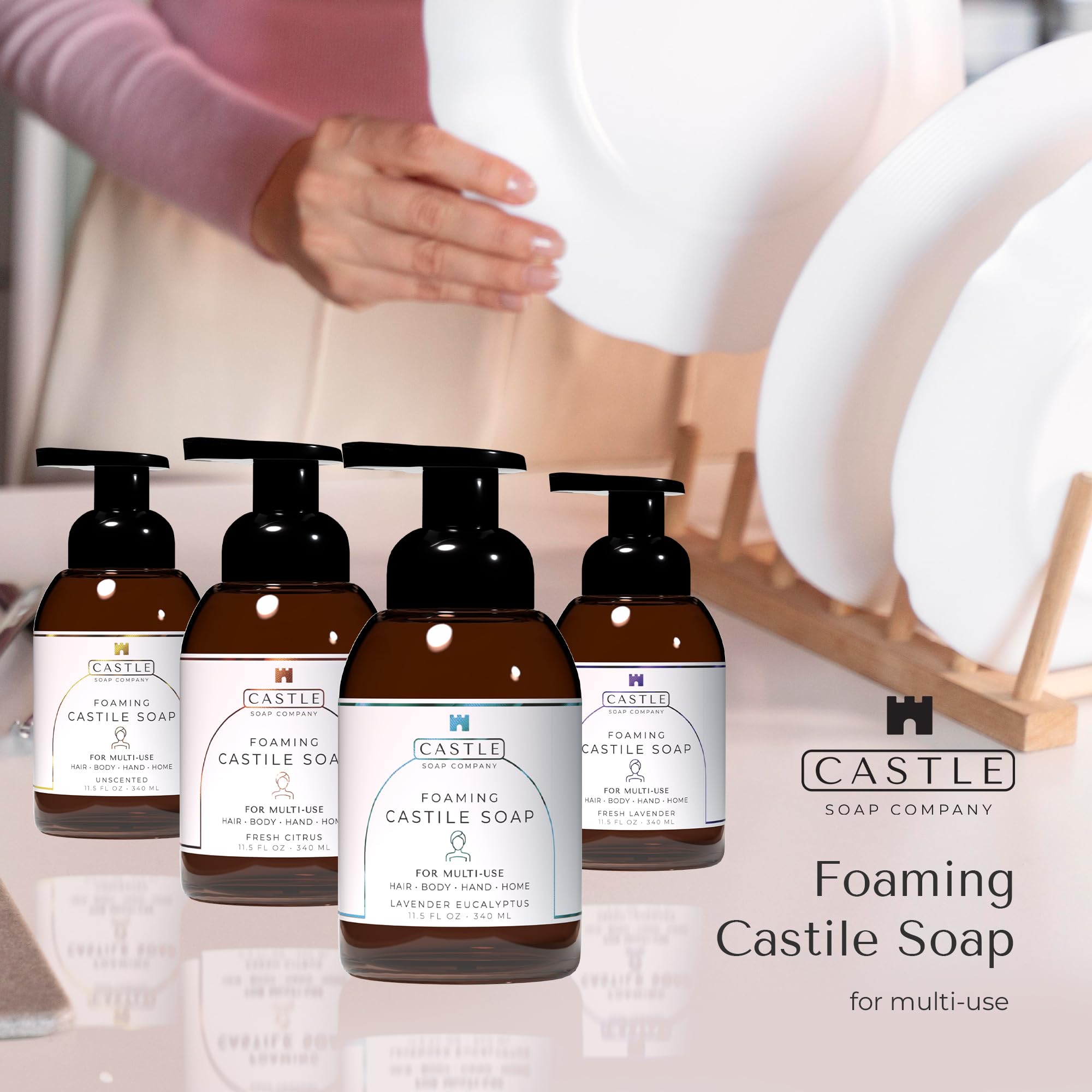 Castle Soap Company castile unscented body wash with creamy foam