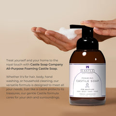 Castle Soap Company castile unscented hand soap for fragrance-free cleansing