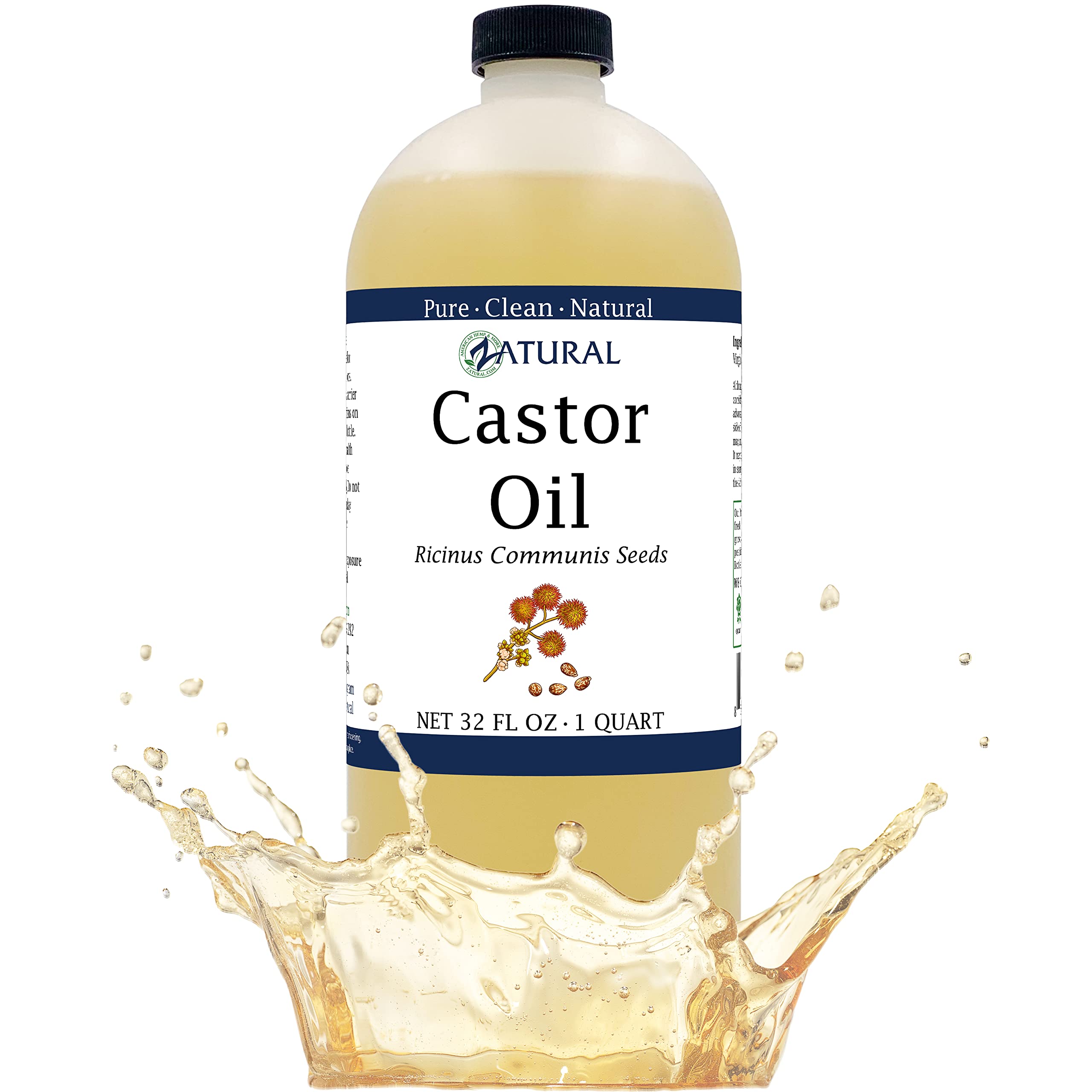 Castor oil 32 oz bottle - 100% pure organic Ricinus Communis