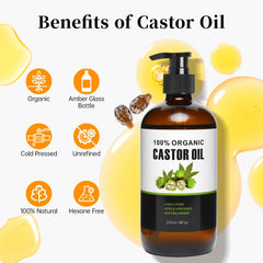 8oz organic castor oil bottle