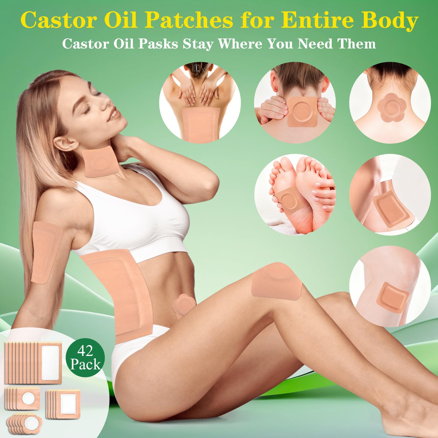glass bottle of organic cold-pressed castor oil 6.76 oz