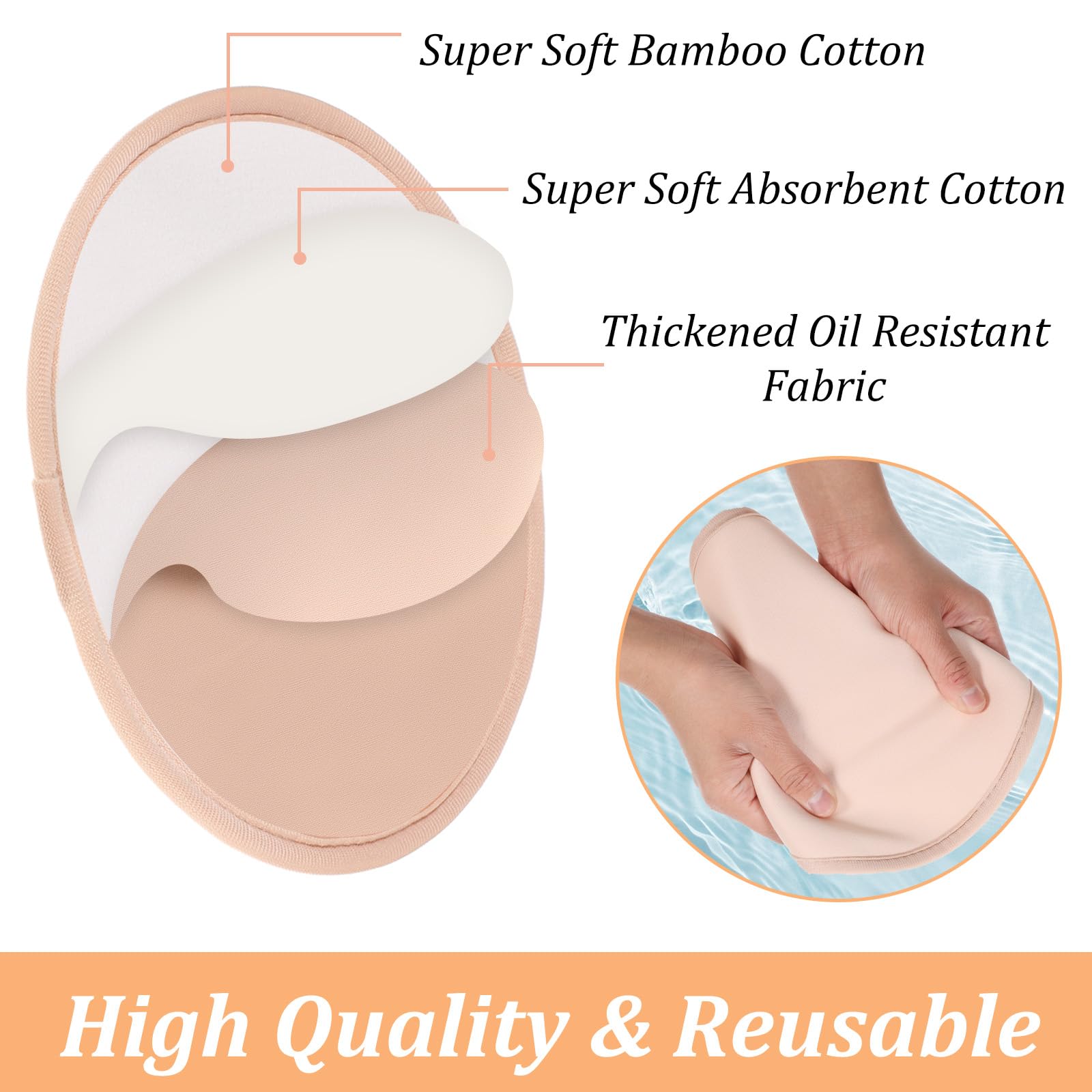 Contoured 22 cm (8.66 in) breast pack fits a nursing bra
