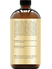 Castor oil for eyelashes and eyebrows in glass bottle