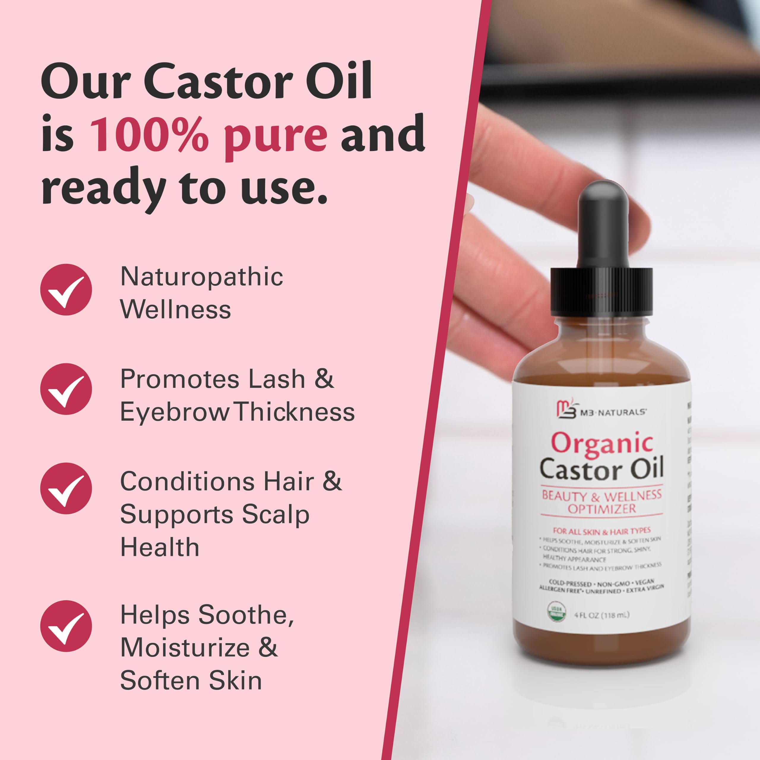 Castor oil for skin hydration and facial care