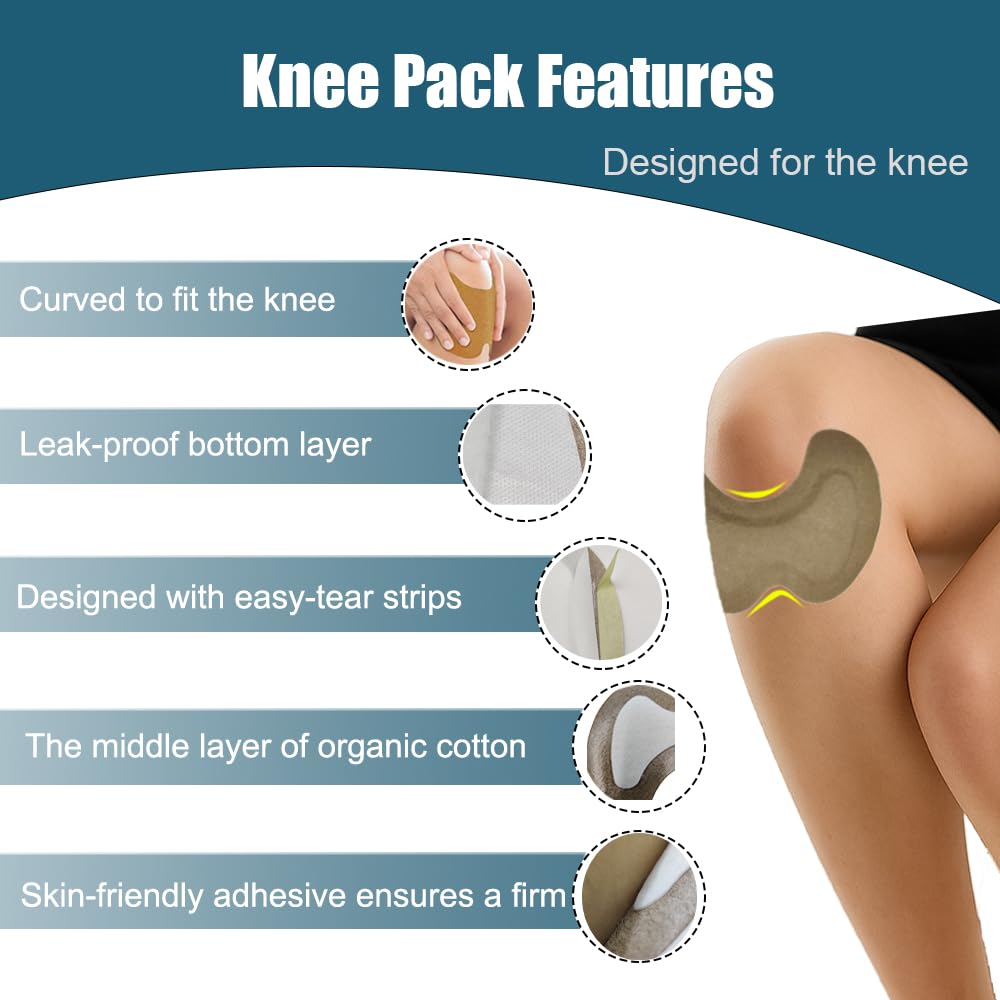 Patch attached to the knee with self-adhesive sheet