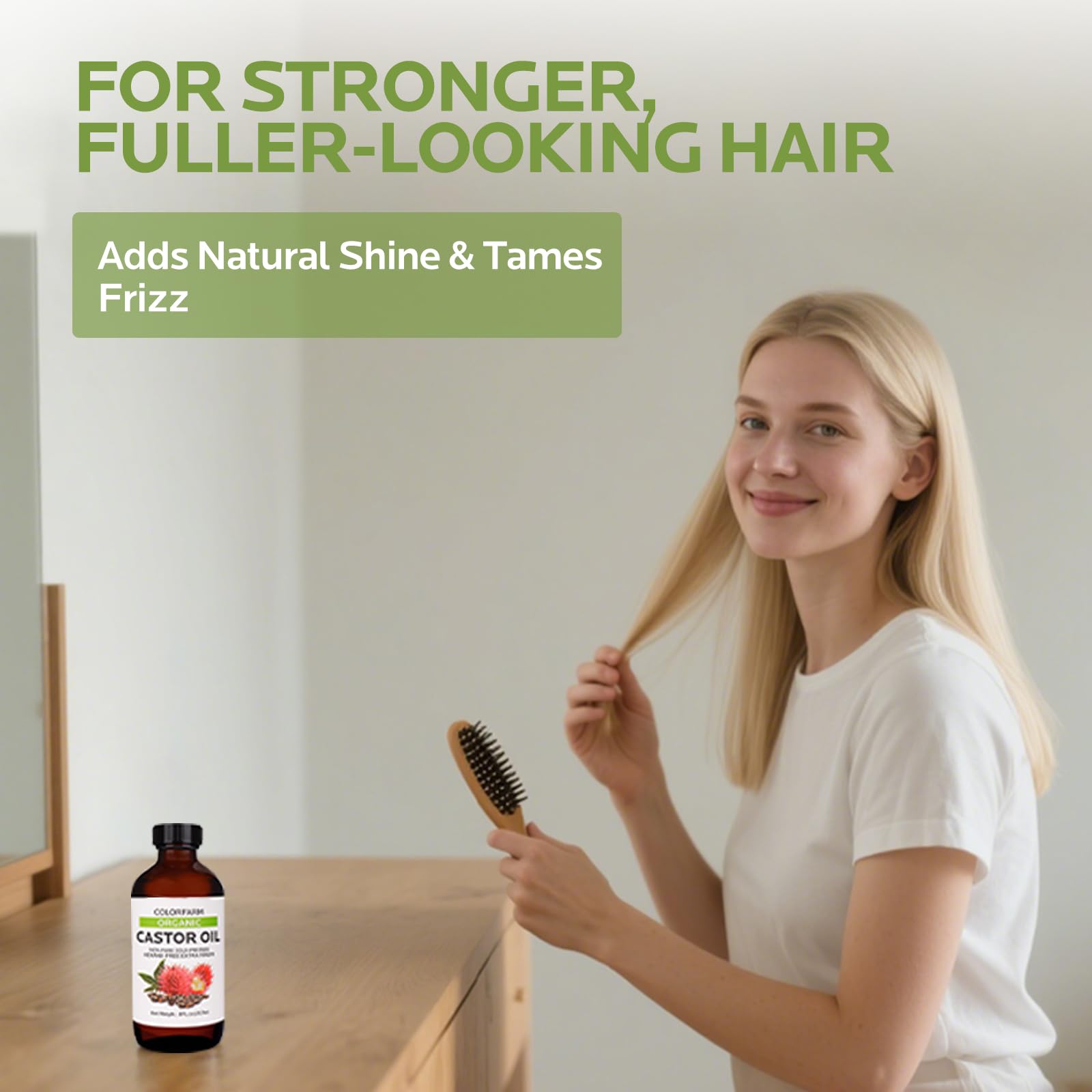 Scalp massage with castor oil for hair nourishment