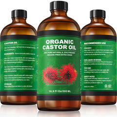 Castor oil pack applied to arms, knees, and waist