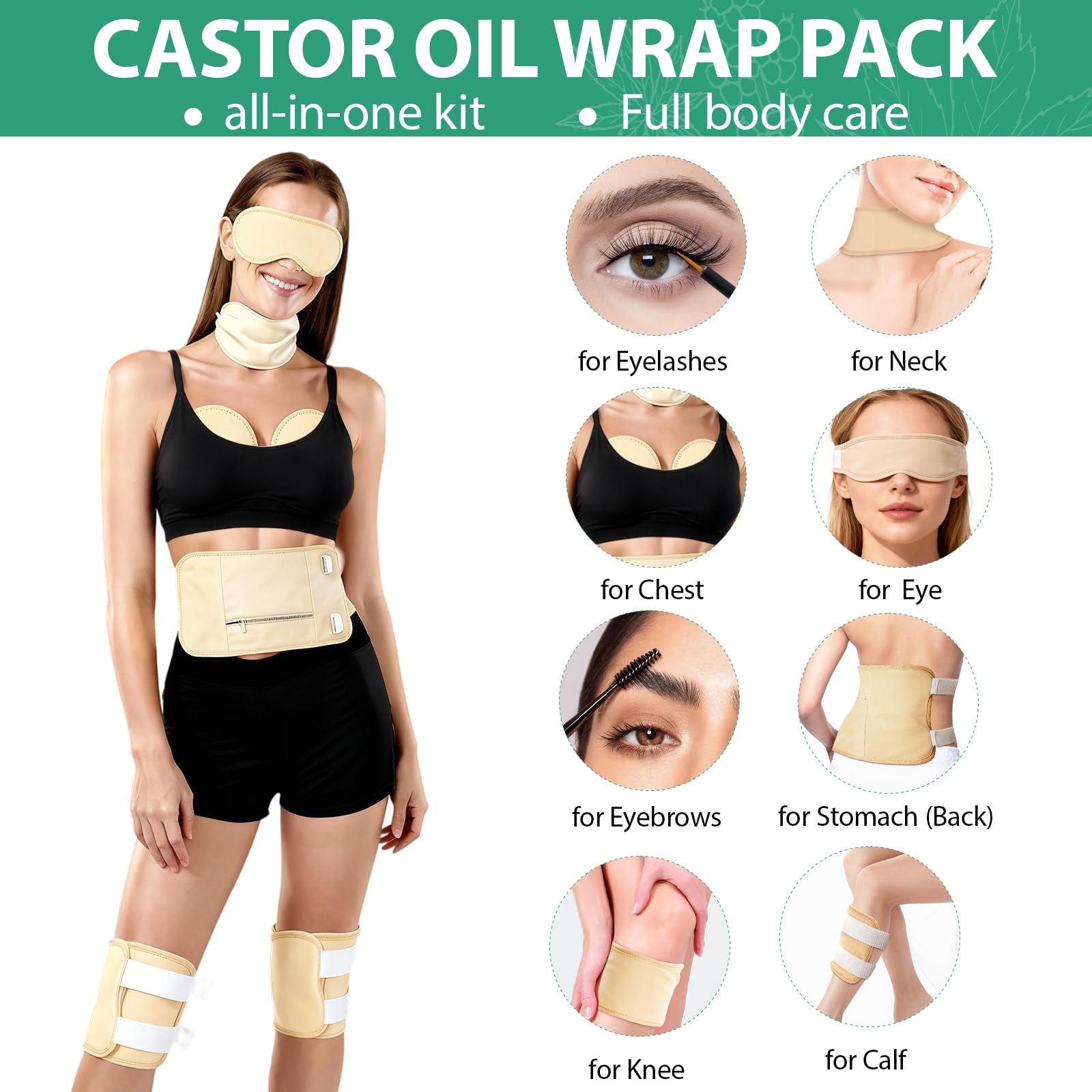 Neck wrap for castor oil therapy