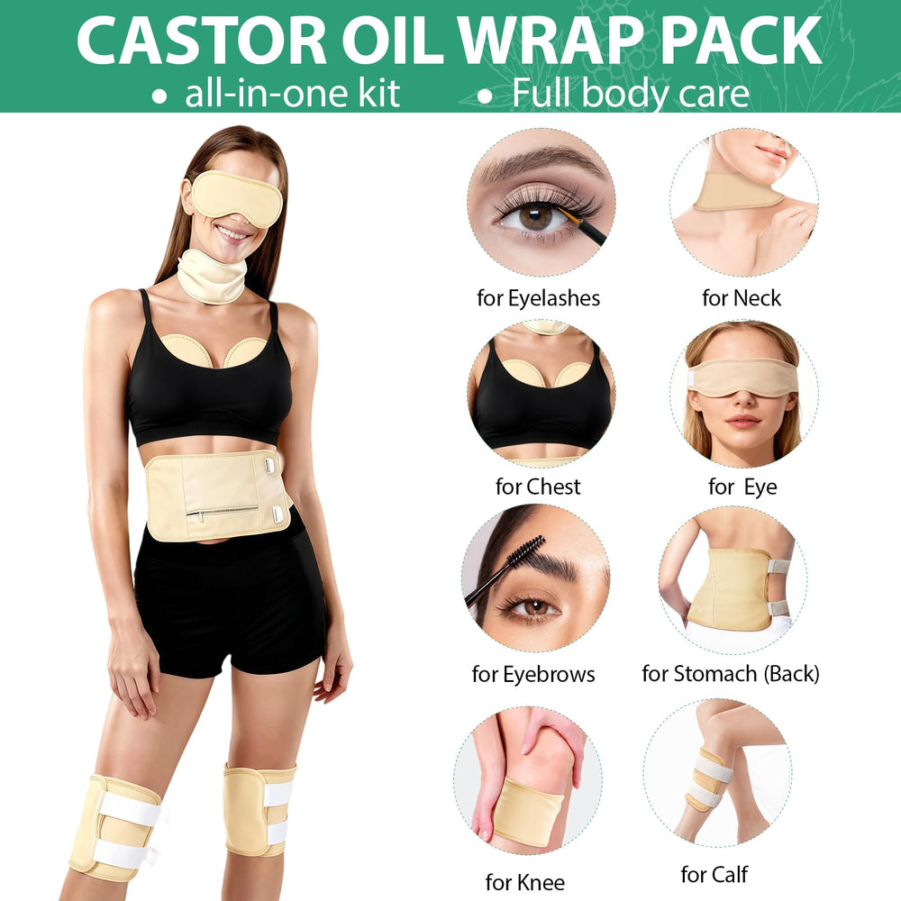 Neck wrap for castor oil therapy