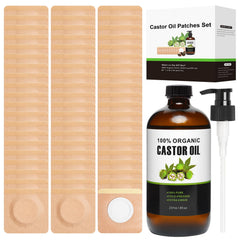 Castor oil pack kit with 60 disposable patches