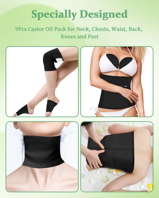 Organic castor oil pack kit waist wrap