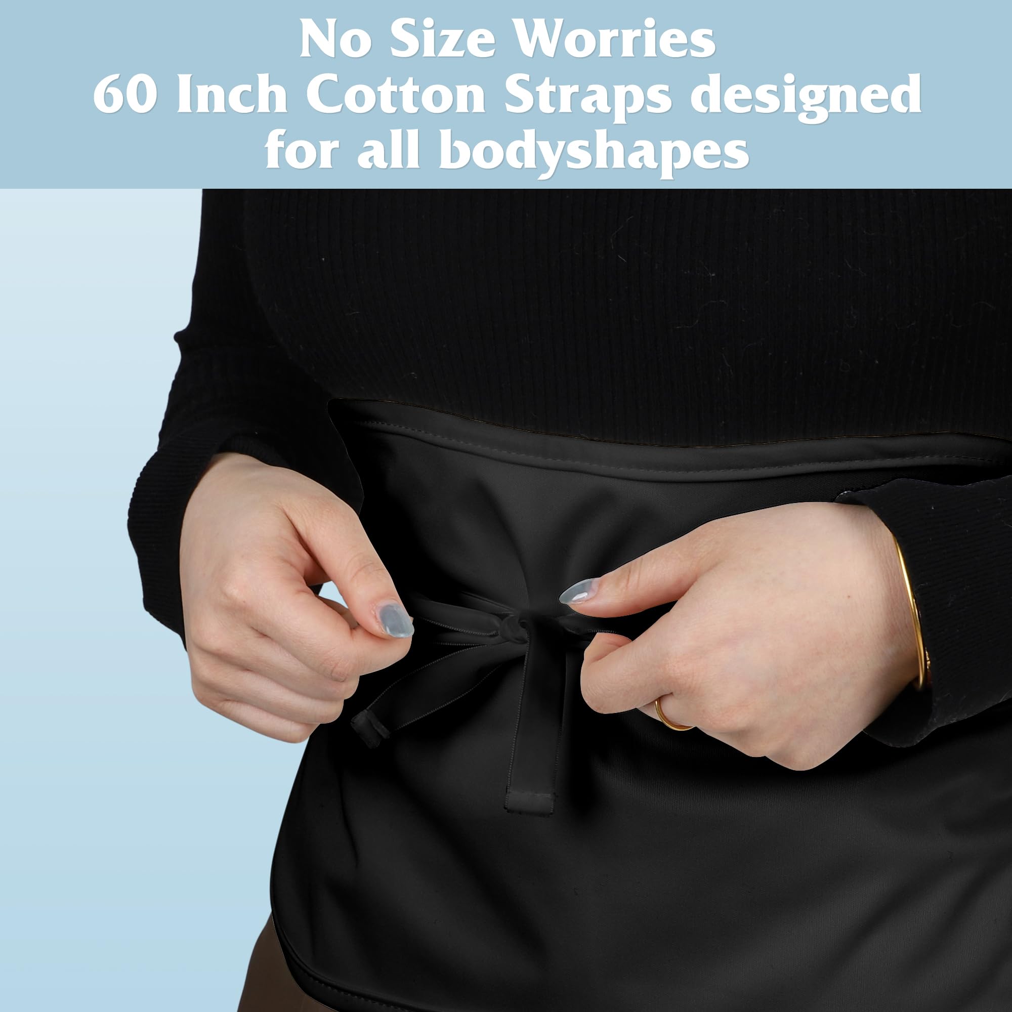 Black castor oil pack kit with straps and layers